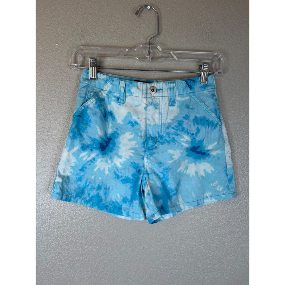No Excuses Blue Tie‎ Dye Denim Shorts Kids Size 10 Cotton Summer Festival Y2K